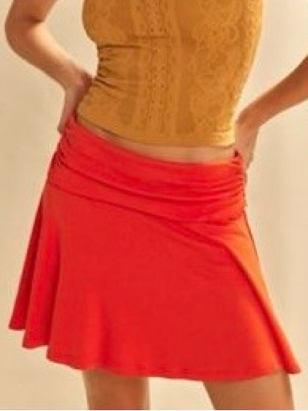 NWT Feels Good Skort, color: tangerine (orangish red)